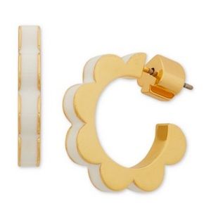 Kate Spade gold/white hoops